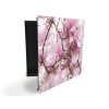 Glasdekor skříňka na klíče - květy stromu magnolie (Barva skříňky Černá, Otevírání Pravé)