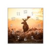 Nástěnné hodiny 30x30cm jelen v západu slunce (Materiál kalené sklo)
