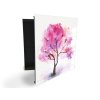 Glasdekor skříňka na klíče - růžový strom akvarel (Barva skříňky Černá, Otevírání Pravé)