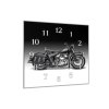 Nástěnné hodiny černá motorka 30x30cm (Materiál kalené sklo)