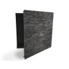 Glasdekor skříňka na klíče - obklad textura černý kámen (Barva skříňky Černá, Otevírání Pravé)