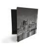 Glasdekor skříňka na klíče - černobílý Manhattan, New York (Barva skříňky Černá, Otevírání Pravé)