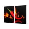Ochranná deska chilli v ohni (Lepení na zeď Bez lepení na zeď, Rozměr 70x70 cm)