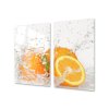 Ochranná deska pomeranč ovoce ve vodě (Lepení na zeď Bez lepení na zeď, Rozměr 70x70 cm)