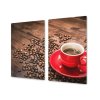 Ochranná deska káva a červený hrnek (Lepení na zeď Bez lepení na zeď, Rozměr 70x70 cm)