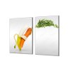 Ochranná deska tančící mrkev a banán (Lepení na zeď S lepením na zeď, Rozměr 70x70 cm)