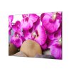 Ochranná deska květy orchideje a hnědý kámen (Lepení na zeď S lepením na zeď, Rozměr 70x70 cm)