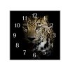 Nástěnné hodiny 30x30cm šelma leopard (Materiál kalené sklo)
