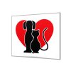 Ochranná deska vektor pes-kočka v srdci (Lepení na zeď S lepením na zeď, Rozměr 70x70 cm)