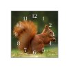Nástěnné hodiny 30x30cm veverka (Materiál kalené sklo)