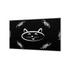 Ochranná deska černo bílá kočka a rybí kost (Lepení na zeď S lepením na zeď, Rozměr 70x70 cm)