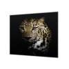 Ochranná deska šelma leopard černé pozadí (Lepení na zeď S lepením na zeď, Rozměr 70x70 cm)