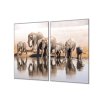 Ochranná deska ze skla stádo slonů (Lepení na zeď S lepením na zeď, Rozměr 70x70 cm)