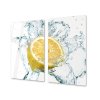Ochranná deska ovoce citron ve vodě (Lepení na zeď S lepením na zeď, Rozměr 70x70 cm)