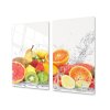 Ochranná deska mix ovoce ve vodě (Lepení na zeď S lepením na zeď, Rozměr 70x70 cm)