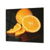 Ochranná deska ovoce pomeranč a černé pozadí (Lepení na zeď S lepením na zeď, Rozměr 70x70 cm)