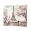 Ochranná deska olejomalba Paříž Eiffel (Lepení na zeď S lepením na zeď, Rozměr 70x70 cm)