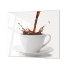 Ochranná deska šplouchnutí kávy v bílý šálek (Lepení na zeď S lepením na zeď, Rozměr 70x70 cm)