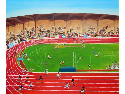 Atletický den / naivní obrázky