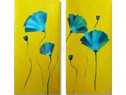 SET2 147 obrazovy set modre kvetiny