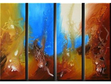 SET 4 089 vicedilne obrazy modra abstrakce