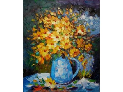 Obraz - Žlutá kytice ve váze (Rozměr 50 cm x 40 cm)