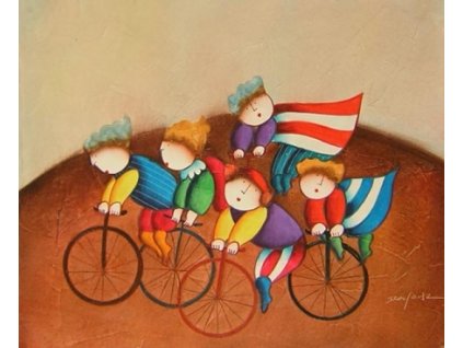 Obraz - Děti na kolech (Rozměr 50 cm x 60 cm)