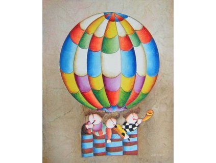 Obraz - Děti v balónu (Rozměr 60 cm x 50 cm)