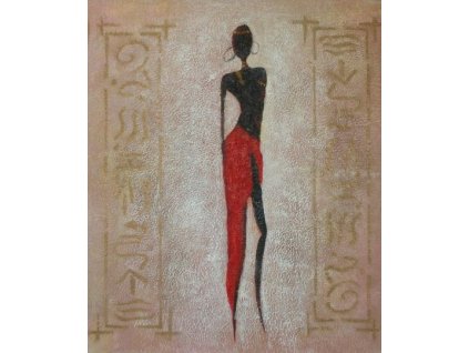 Obraz - Modelka v červené sukni 1 (Rozměr 50 cm x 40 cm)