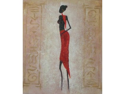Obraz - Modelka v červené sukni 2 (Rozměr 50 cm x 40 cm)