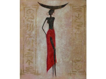 Obraz - Modelka v červené sukni (Rozměr 50 cm x 40 cm)