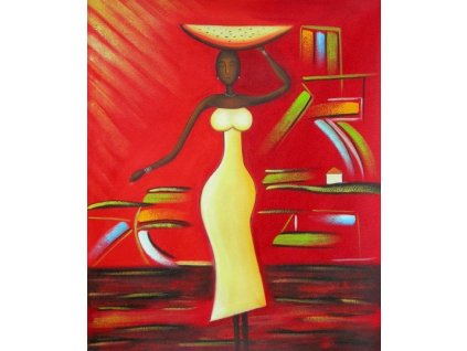 Obraz - Žena nesoucí mísu (Rozměr 50 cm x 40 cm)