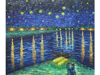 Obraz - Hvězdná noc nad Rhônou (Rozměr 40 cm x 50 cm)