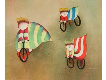 Obraz - Děti na kolech (Rozměr 50 cm x 60 cm)