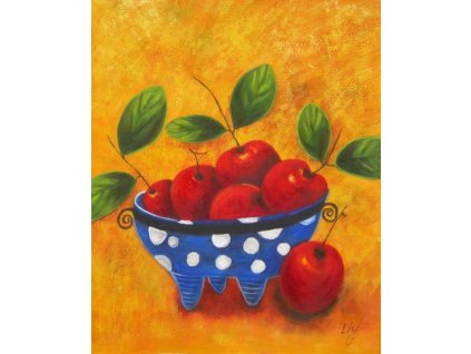 Obraz - Mísa s jablíčky (Rozměr 50 cm x 40 cm)