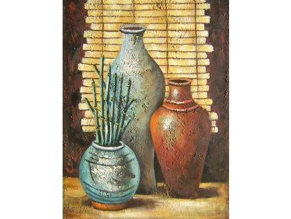 Obraz - Tři vázy (Rozměr 50 cm x 40 cm)
