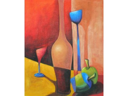 Obraz - Zátiší s jablky (Rozměr 50 cm x 40 cm)