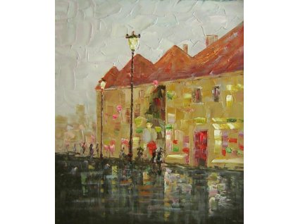 Obraz - Při dešti (Rozměr 50 cm x 40 cm)