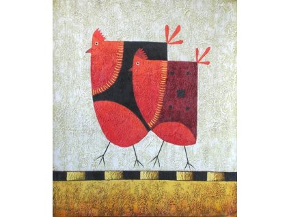Obraz - Dvě slepice (Rozměr 50 cm x 40 cm)