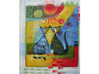 Obraz - Pestrobarevné kočky (Rozměr 50 cm x 40 cm)