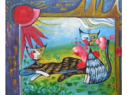 Obraz - Kočky při západu slunce (Rozměr 40 cm x 50 cm)