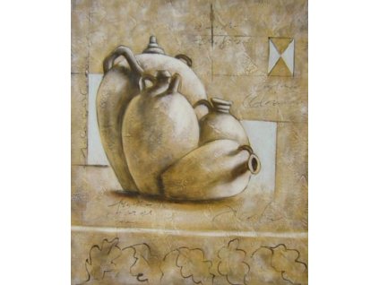 Obraz - Čtyři keramické vázy (Rozměr 50 cm x 40 cm)