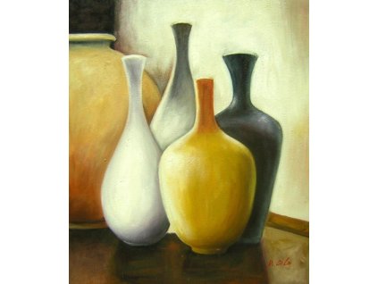 Obraz - Pět váz (Rozměr 50 cm x 40 cm)