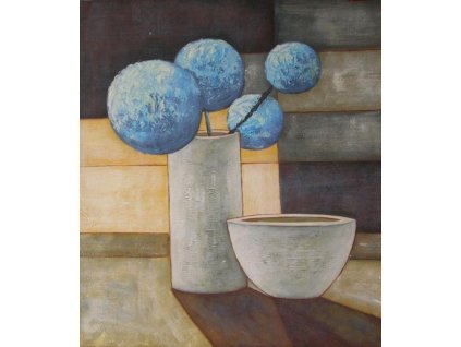 Obraz - Modré kulaté květy (Rozměr 50 cm x 40 cm)