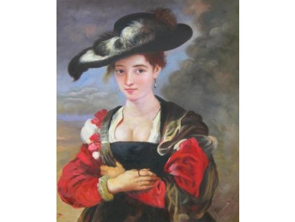 Obraz - Dáma s kloboukem (Rozměr 60 cm x 50 cm)