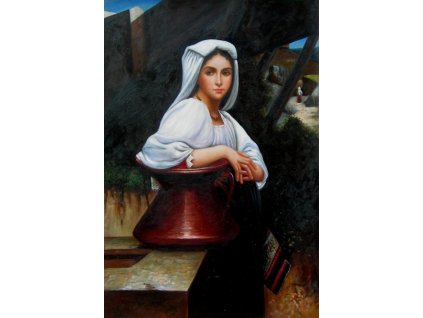 Obraz - Sedící žena (Rozměr 90 cm x 60 cm)
