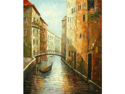 Obraz - Ulice s gondolou (Rozměr 50 cm x 40 cm)