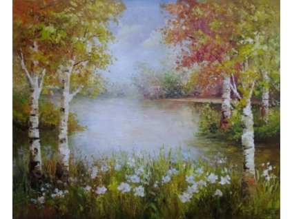 Obraz - Ve stínu bříz (Rozměr 50 cm x 60 cm)