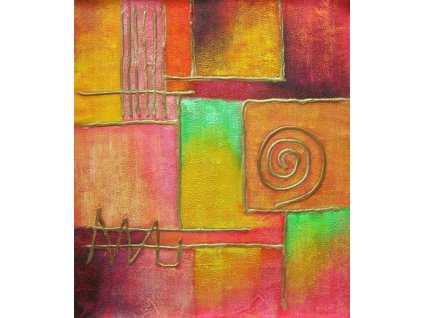 Obraz - Zlaté linky (Rozměr 50 cm x 40 cm)