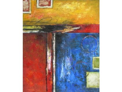 Obraz - Kruhy v modré (Rozměr 50 cm x 40 cm)